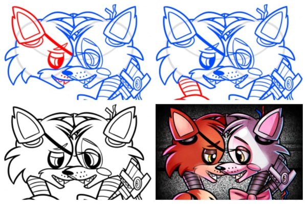 Рисунки Фокси и мангал для срисовки