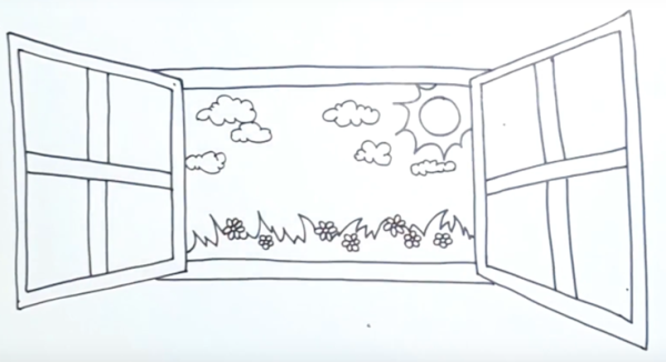 Вид из окна рисунок простой