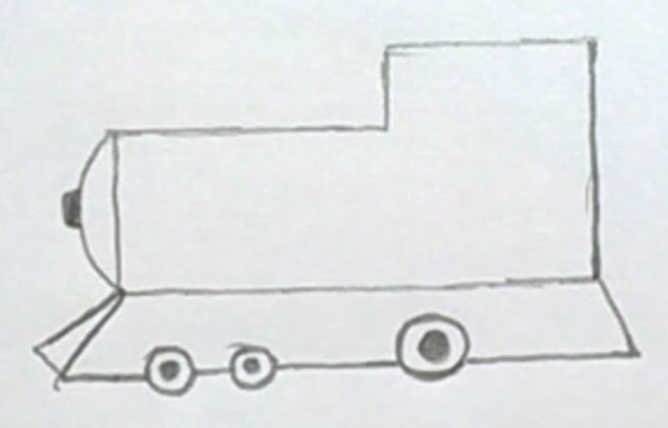 Поезд с вагоном для рисования детьми