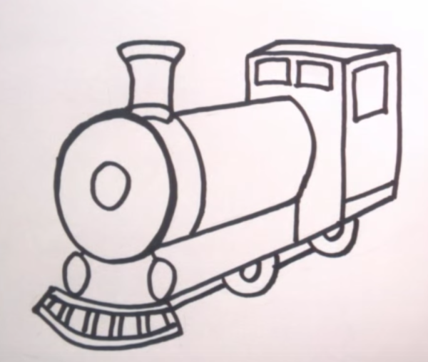 Паровоз карандашом