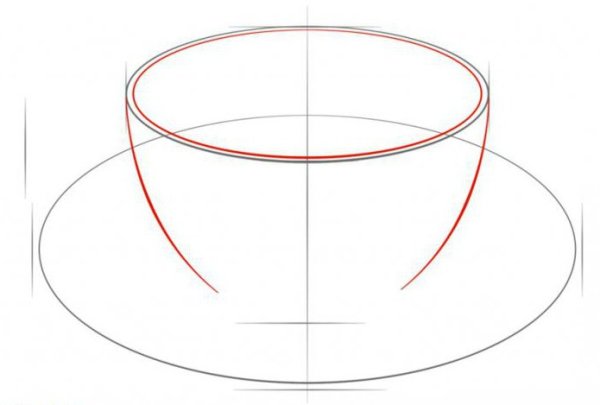 Поэтапное рисование чашки