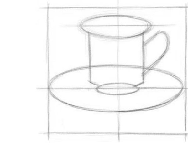 Поэтапное рисование кружки