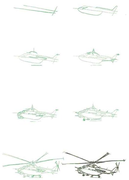 Поэтапное рисование боевой техники