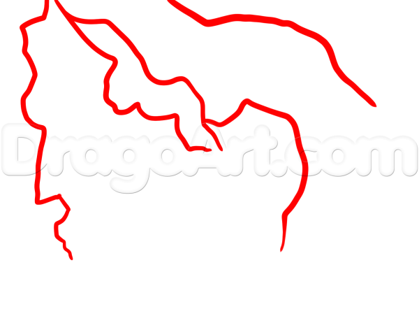 Поэтапный рисунок молнии