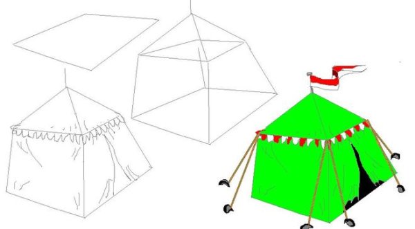 Палатку поэтапно