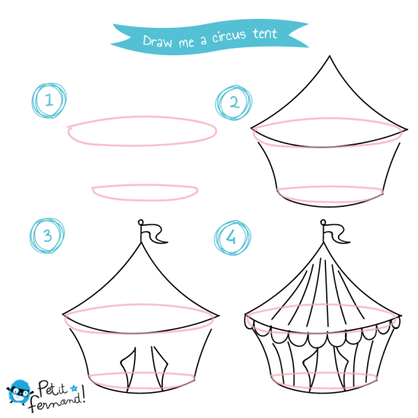 Цирк поэтапное рисование