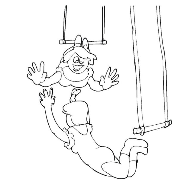 Цирковые артисты: раскраска