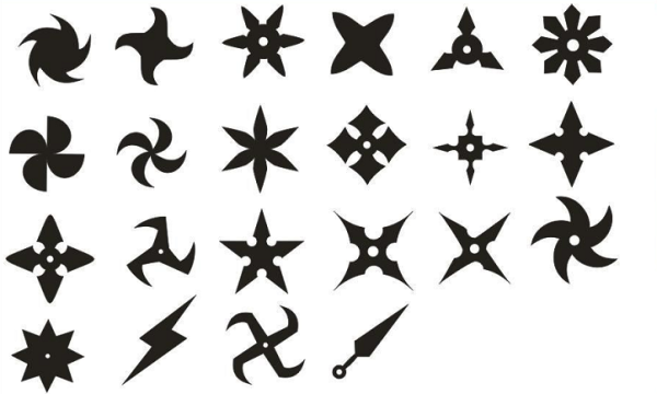 Сюрикен черно белый