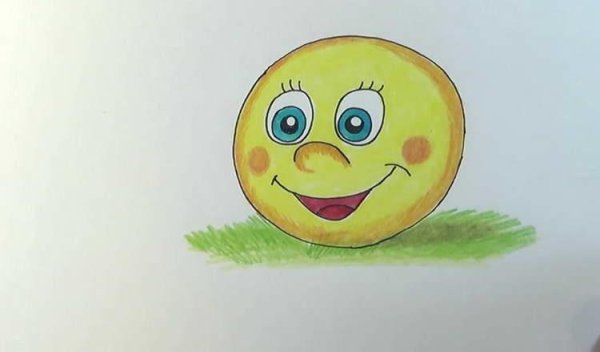 Поэтапное рисование колобка