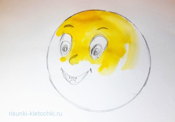 Поэтапное рисование колобка