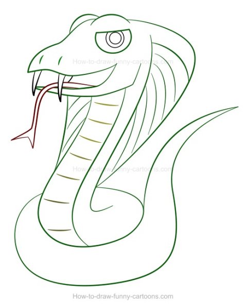 Нарисовать кобру поэтапно