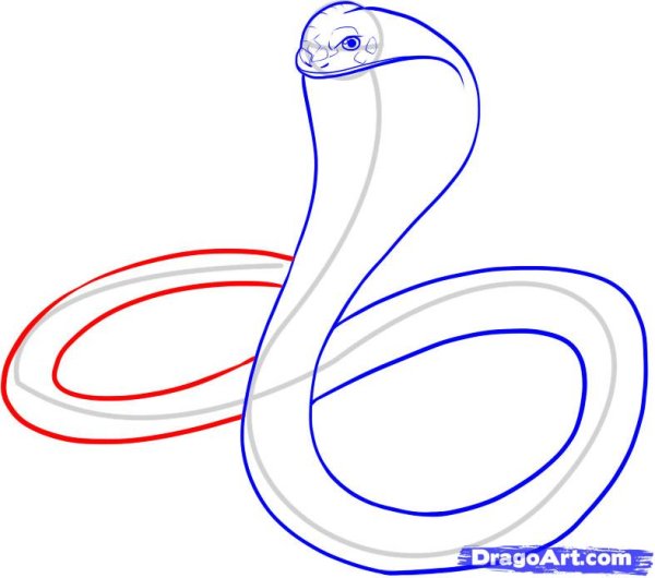 Нарисовать кобру одной линией