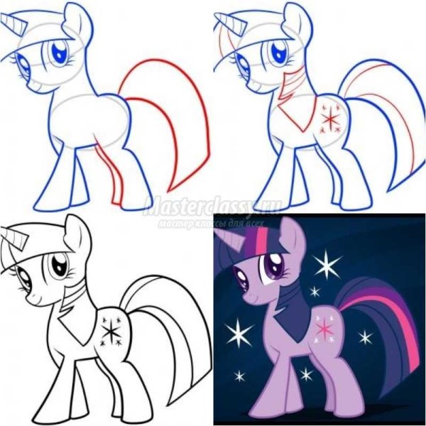 Поэтапный рисунок Искорки