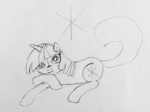 Поэтапный рисунок Искорки