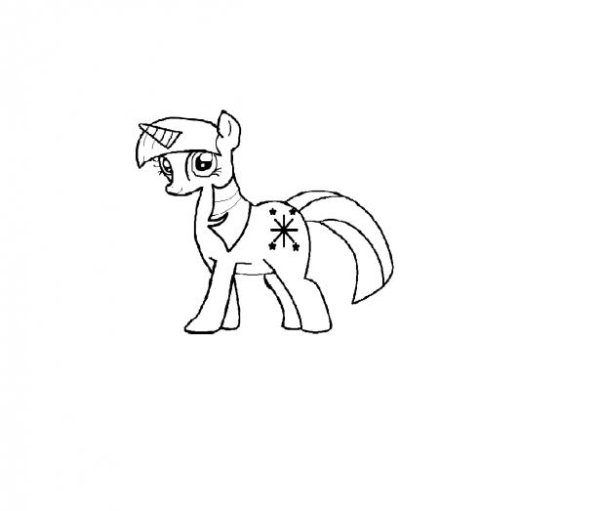 Пони Искорка рисунок карандашом