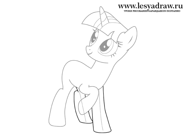 Искорка пони карандашом