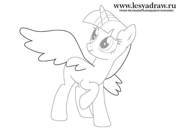 Искорка пони карандашом