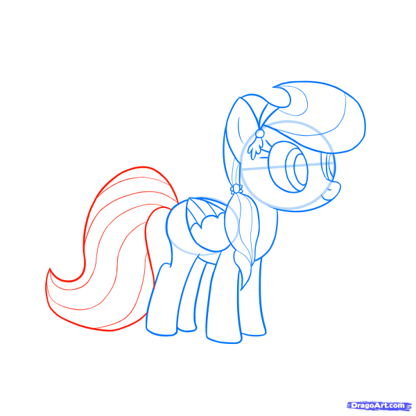 Поэтапное рисование пони карандашом