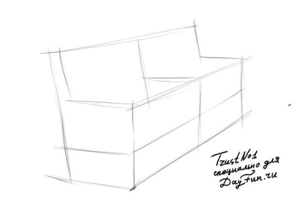 Поэтапное рисование скамейки