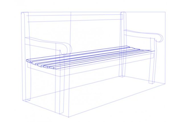 Скамейка в перспективе