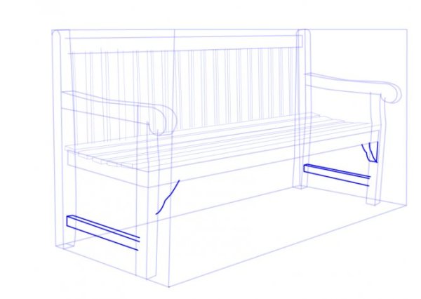 Поэтапное рисование скамейки