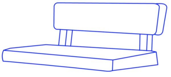 Поэтапное рисование скамейки для детей