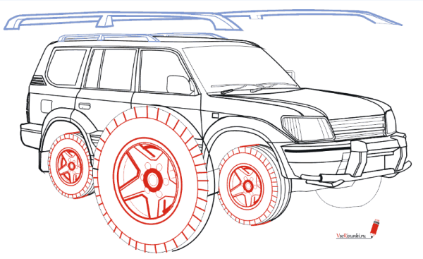 Нарисовать джип