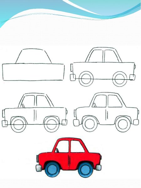 Пошаговый рисунок машины