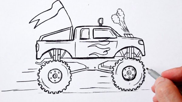 Поэтапные рисунки монстр машина