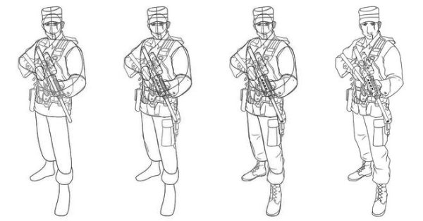 Военный человек карандашом