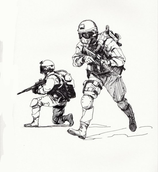 Нарисовать спецназовца