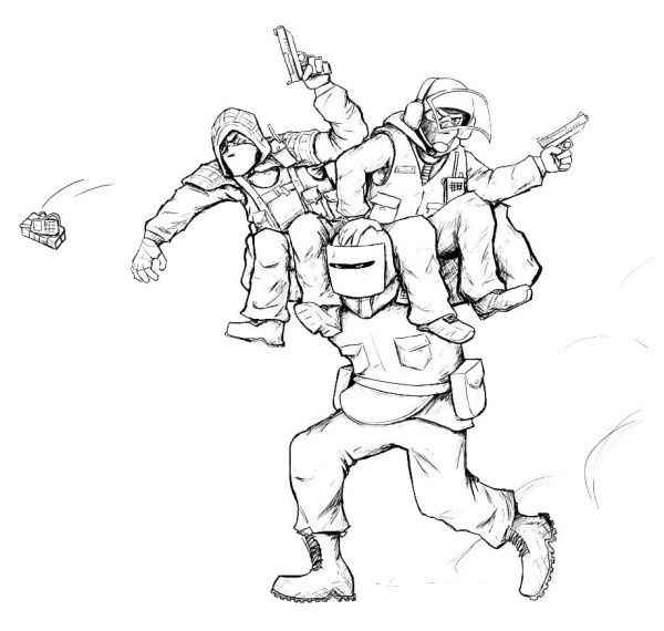 Раскраска диверсант Rainbow Six Siege