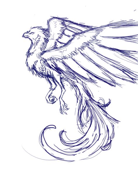 Феникс для срисовки