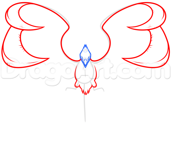 Птица Феникс поэтапное рисование