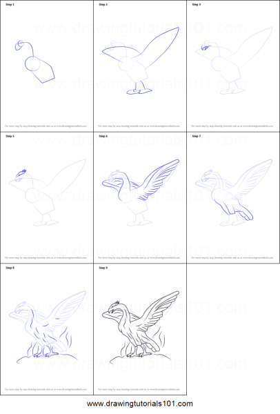 Феникс карандашом поэтапно