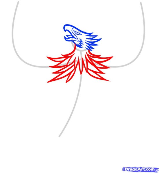 Феникс рисунок по этапно