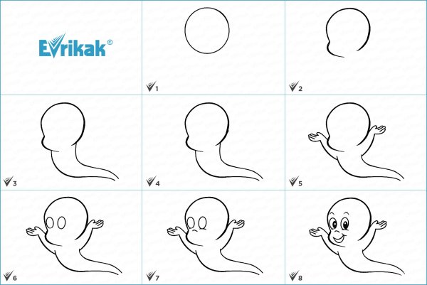 Рисунки легкие Каспер