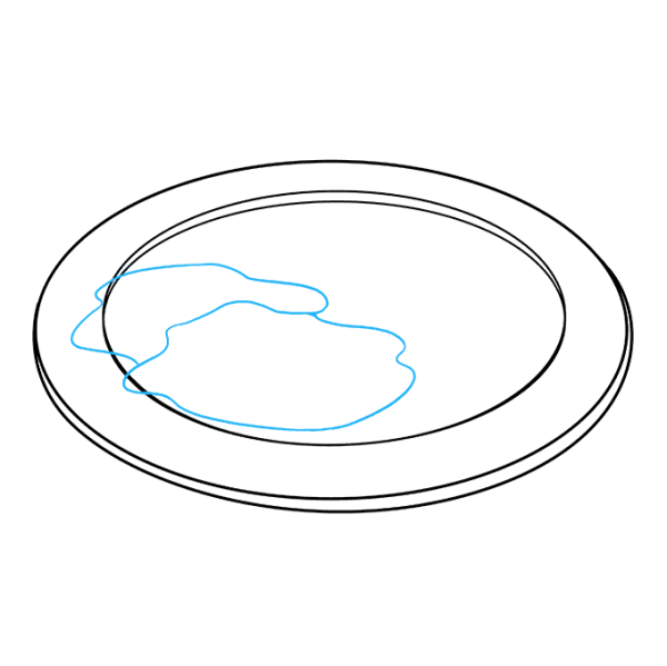 Яичница на тарелке рисунок карандашом