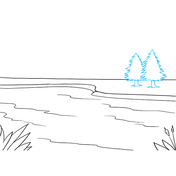 Поэтапное рисование пейзажа карандашом