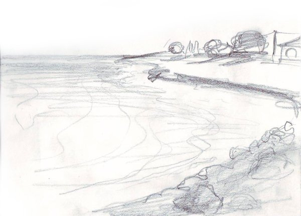 Озеро карандашом