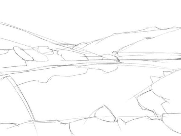 Озеро карандашом