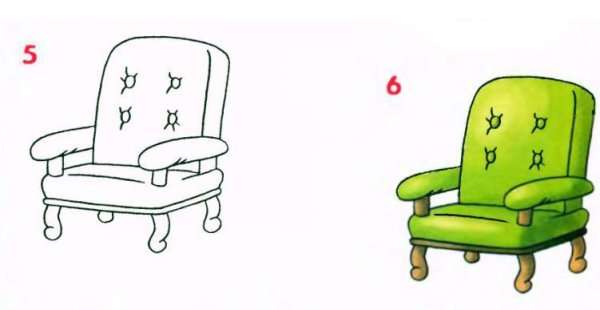 Схема рисования кресла для детей