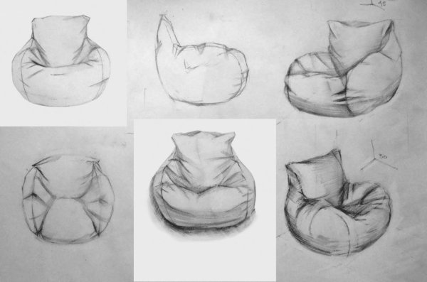 Кресло мешок вид сверху чертеж