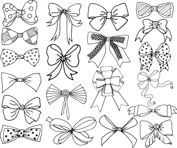 Бантик для раскрашивания