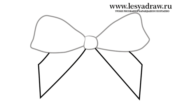 Бант карандашом поэтапно