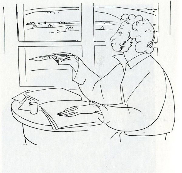 Контурный портрет Пушкина