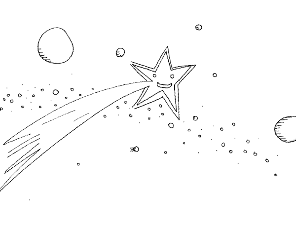 Раскраска звезды и кометы