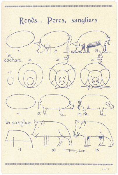 Поэтапное рисование кабана для детей