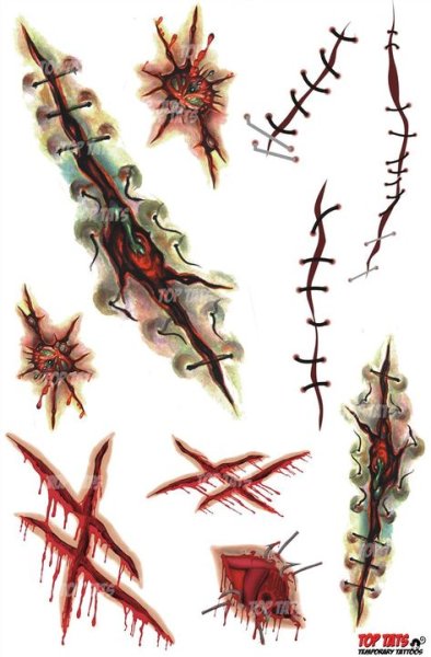 Шрамы нарисованные карандашом