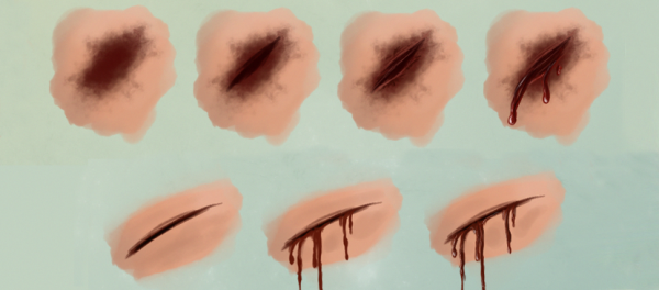 Шрам поэтапно карандашом